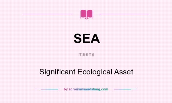 What does SEA mean? It stands for Significant Ecological Asset