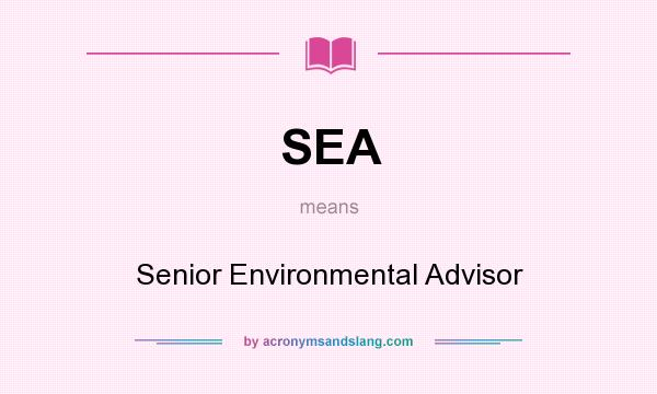 What does SEA mean? It stands for Senior Environmental Advisor