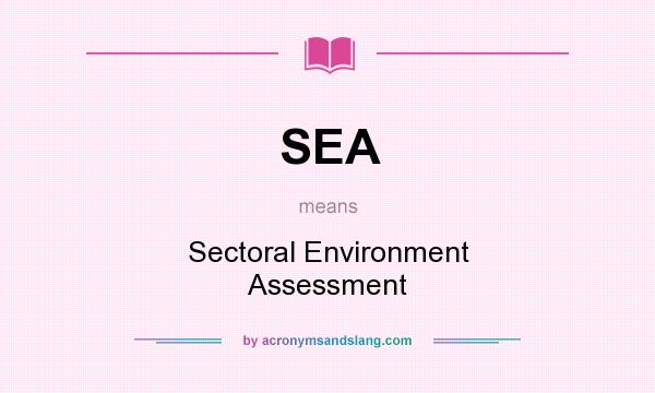 What does SEA mean? It stands for Sectoral Environment Assessment