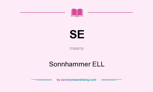 What does SE mean? It stands for Sonnhammer ELL