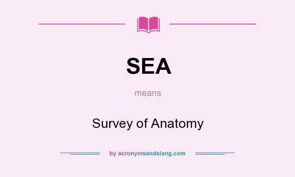 What does SEA mean? It stands for Survey of Anatomy