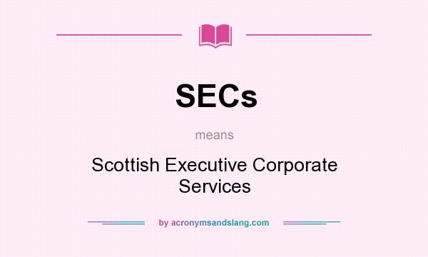 What does SECs mean? It stands for Scottish Executive Corporate Services