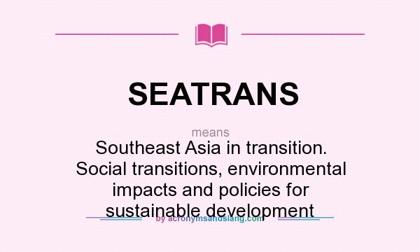 What does SEATRANS mean? It stands for Southeast Asia in transition. Social transitions, environmental impacts and policies for sustainable development