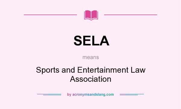 What does SELA mean? It stands for Sports and Entertainment Law Association
