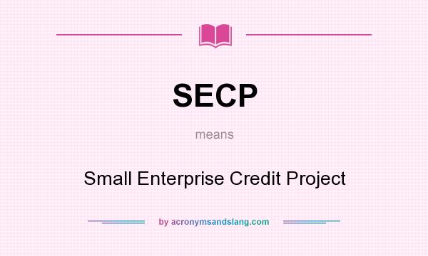 What does SECP mean? It stands for Small Enterprise Credit Project