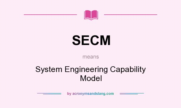 What does SECM mean? It stands for System Engineering Capability Model