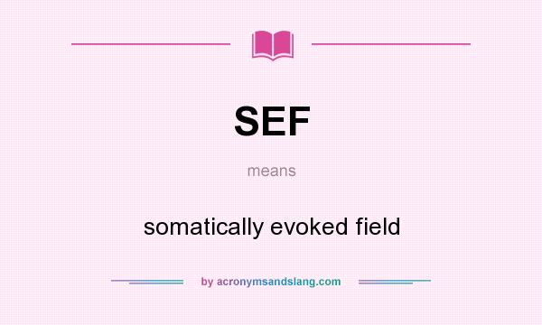 What does SEF mean? It stands for somatically evoked field