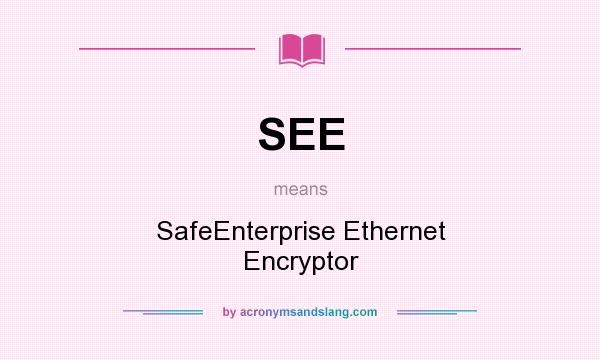 What does SEE mean? It stands for SafeEnterprise Ethernet Encryptor