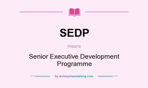 What does SEDP mean? It stands for Senior Executive Development Programme