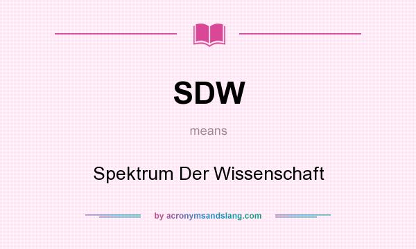 What does SDW mean? It stands for Spektrum Der Wissenschaft