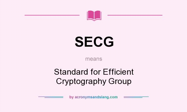 What does SECG mean? It stands for Standard for Efficient Cryptography Group