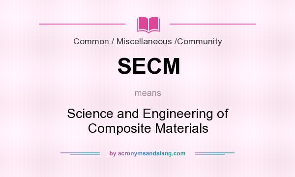 What does SECM mean? It stands for Science and Engineering of Composite Materials