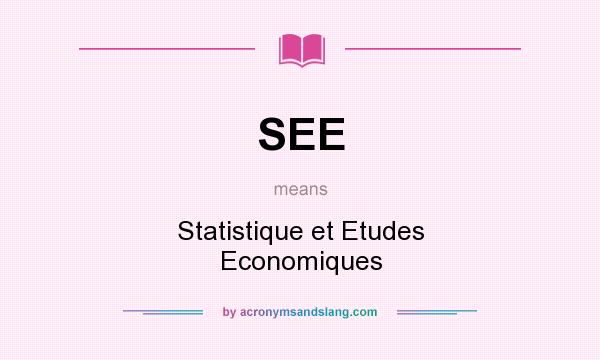 What does SEE mean? It stands for Statistique et Etudes Economiques