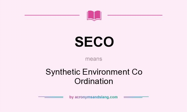What does SECO mean? It stands for Synthetic Environment Co Ordination
