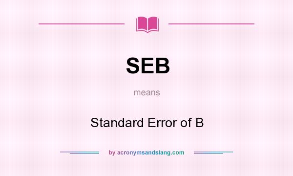 What does SEB mean? It stands for Standard Error of B