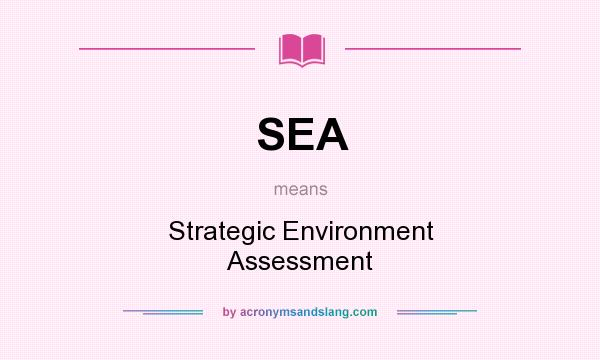 What does SEA mean? It stands for Strategic Environment Assessment