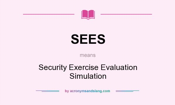 What does SEES mean? It stands for Security Exercise Evaluation Simulation