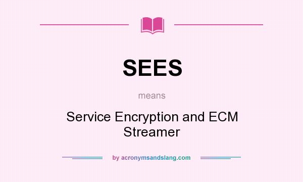 What does SEES mean? It stands for Service Encryption and ECM Streamer