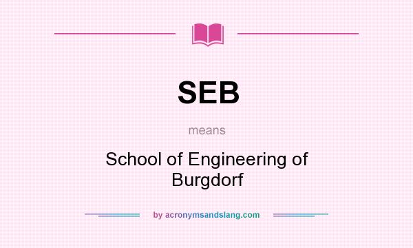 What does SEB mean? It stands for School of Engineering of Burgdorf