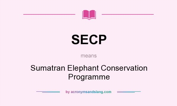 What does SECP mean? It stands for Sumatran Elephant Conservation Programme