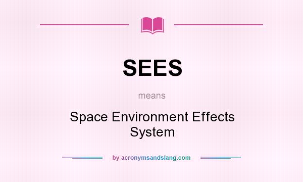 What does SEES mean? It stands for Space Environment Effects System