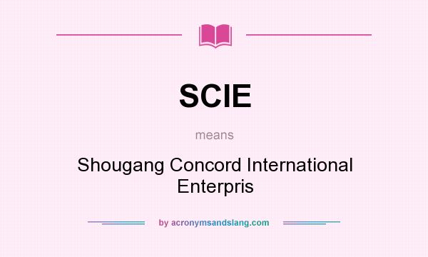 What does SCIE mean? It stands for Shougang Concord International Enterpris