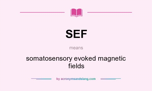 What does SEF mean? It stands for somatosensory evoked magnetic fields