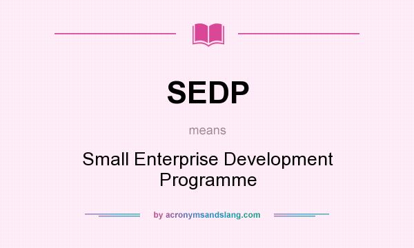 What does SEDP mean? It stands for Small Enterprise Development Programme