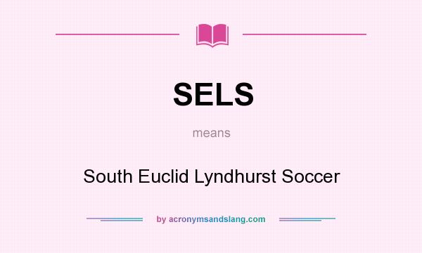 What does SELS mean? It stands for South Euclid Lyndhurst Soccer