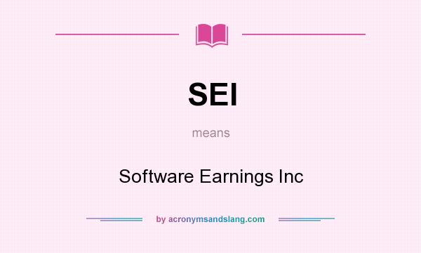 What does SEI mean? It stands for Software Earnings Inc