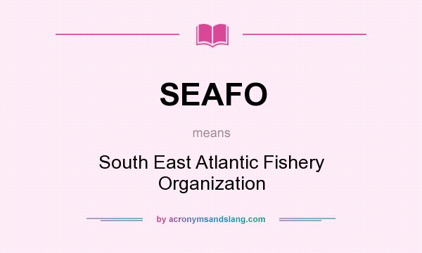 What does SEAFO mean? It stands for South East Atlantic Fishery Organization