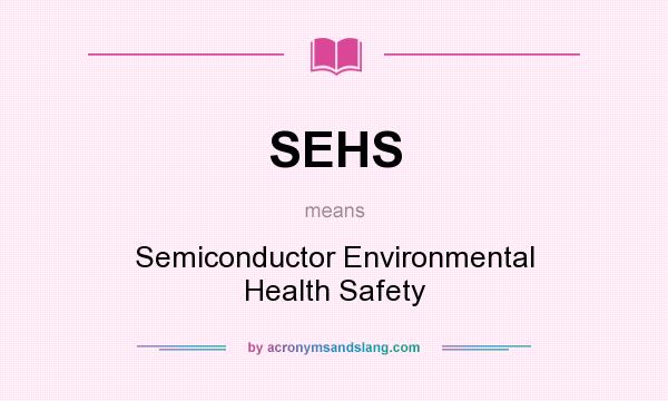 What does SEHS mean? It stands for Semiconductor Environmental Health Safety