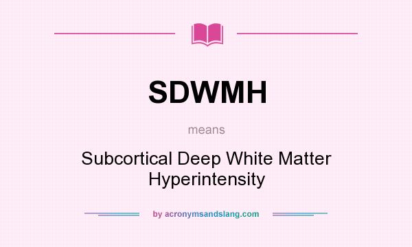 What does SDWMH mean? It stands for Subcortical Deep White Matter Hyperintensity