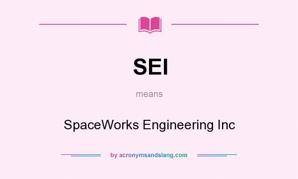 What does SEI mean? It stands for SpaceWorks Engineering Inc