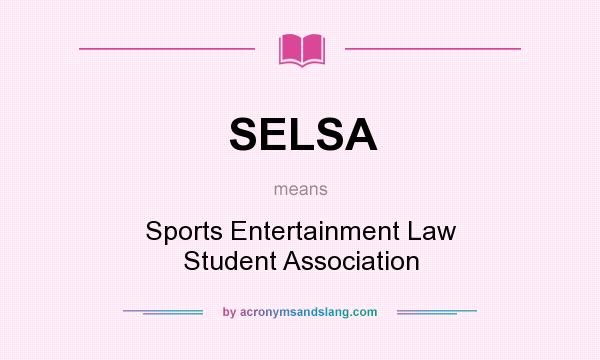 What does SELSA mean? It stands for Sports Entertainment Law Student Association