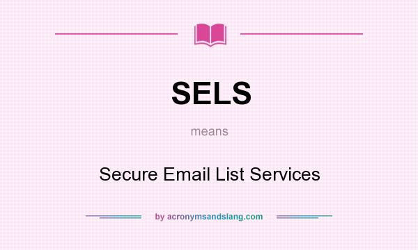 What does SELS mean? It stands for Secure Email List Services