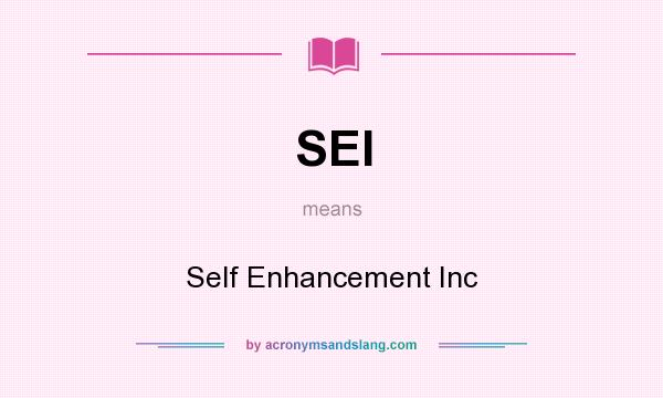 What does SEI mean? It stands for Self Enhancement Inc