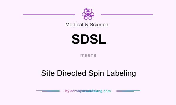 What does SDSL mean? It stands for Site Directed Spin Labeling