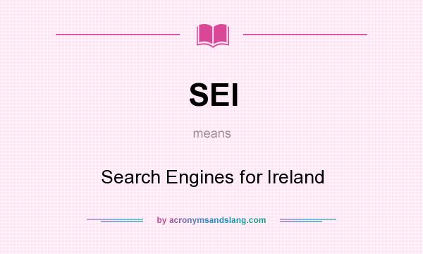 What does SEI mean? It stands for Search Engines for Ireland