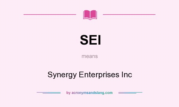 What does SEI mean? It stands for Synergy Enterprises Inc
