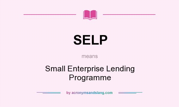 What does SELP mean? It stands for Small Enterprise Lending Programme