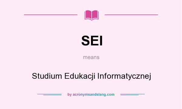 What does SEI mean? It stands for Studium Edukacji Informatycznej