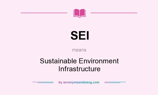 What does SEI mean? It stands for Sustainable Environment Infrastructure