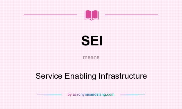 What does SEI mean? It stands for Service Enabling Infrastructure