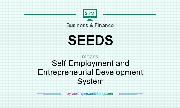 What does SEEDS mean? It stands for Self Employment and Entrepreneurial Development System