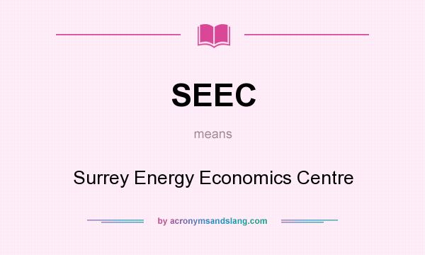 What does SEEC mean? It stands for Surrey Energy Economics Centre