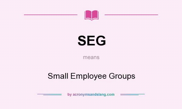 What does SEG mean? It stands for Small Employee Groups