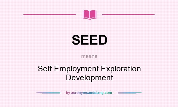 What does SEED mean? It stands for Self Employment Exploration Development