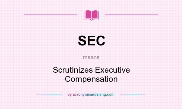 What does SEC mean? It stands for Scrutinizes Executive Compensation