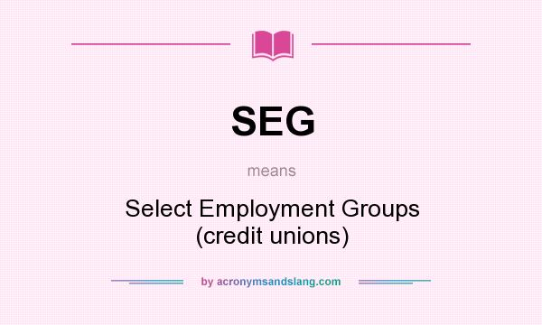 What does SEG mean? It stands for Select Employment Groups (credit unions)
